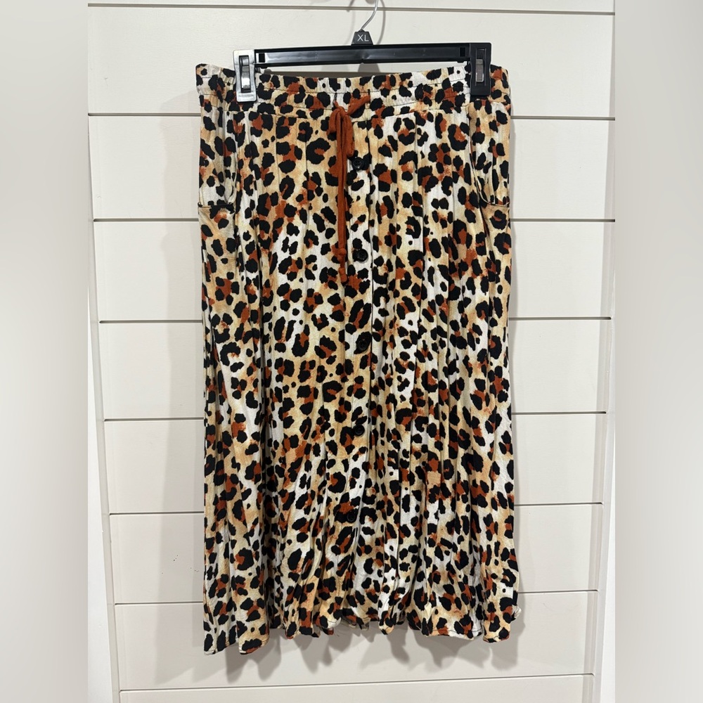 NWOT! Animal Print Marsha MIDI  Skirt